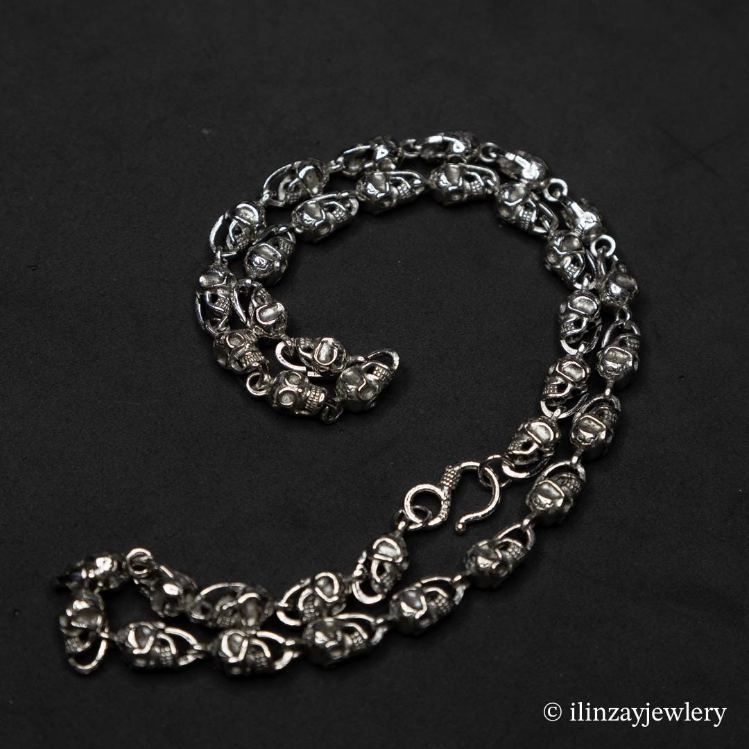 シルバー ネックレス ブレスレット セット skull Perl y2k 1649353_22475490_k3.jpg