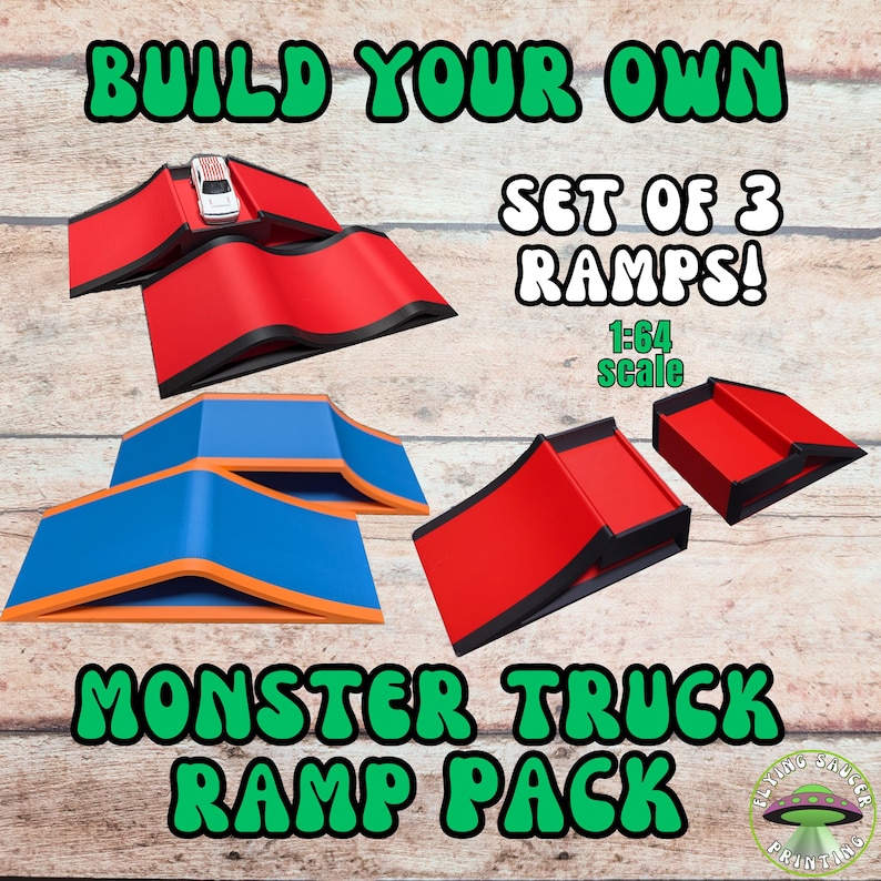 3D Printed Monster Truck Stunt Ramps - Set of 3 - Etsy