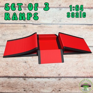 Monster Truck Ramps, 3D Printed custom made ramps, set of 3, Made for small Car or Truck toy, Monster Jam, gravedigger, stunt ramp. image 6