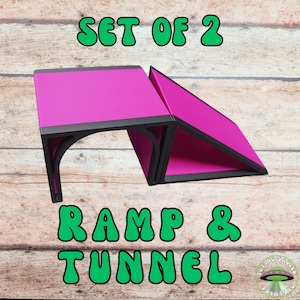 Monster Truck Ramps, 3D Printed custom made ramps set of 2, Made for small Car or Trucks, Monster Jam, gravedigger, stunt ramp, 1:64 scale image 3