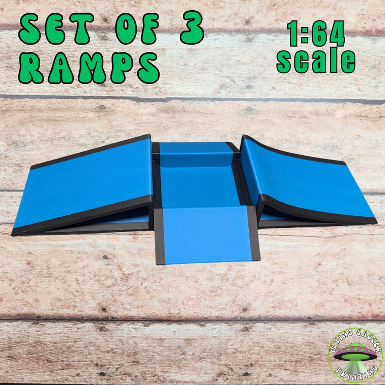 Monster Truck Ramps, 3D Printed custom made ramps, set of 3, Made for small Car or Truck toy, Monster Jam, gravedigger, stunt ramp. image 5