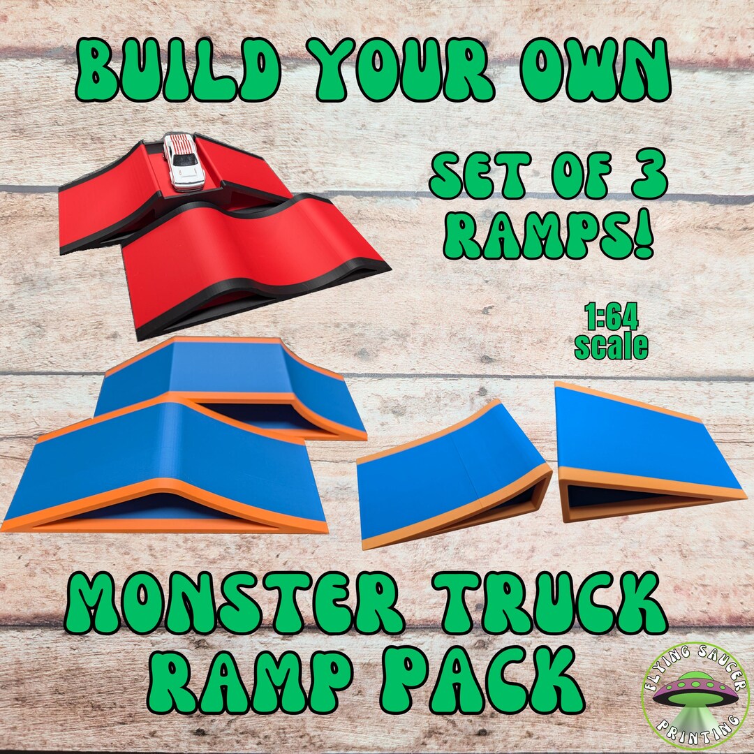 3D Printed Monster Truck Ramps: Custom Stunt Ramp Set of 3 - Etsy