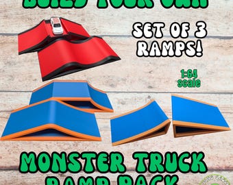 3D Printed Monster Truck Ramps: Custom Stunt Ramp Set of 3