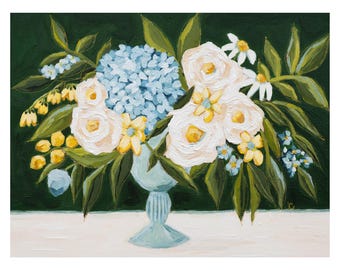 Liebling, ich liebe dich|Blumenstrauß Kunstdruck| 20x26|11x14| Kunstdruck| Wunderliche Blumenwandkunst | Cottagecore Dekor