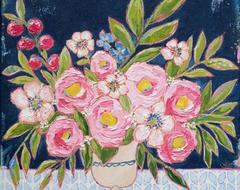 Joyful Art Print, Art Prints, Floral Wall Decor, Original Art Print, Giclee Art Print