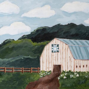 Original Acrylic Painting| The Secret Hedge| 9x12| Rustic Barn Original Painting
