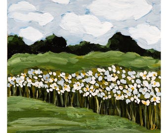 Sunday Drive Art Print, Art Prints, Garden Wall Decor, Original Art Print, Giclee Art Print