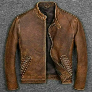 Italian Handmade Vintage Leather Jacket, Jacket for Men, Biker Coat, Mens Slim Fit Motorcycle Real Leather Jacket