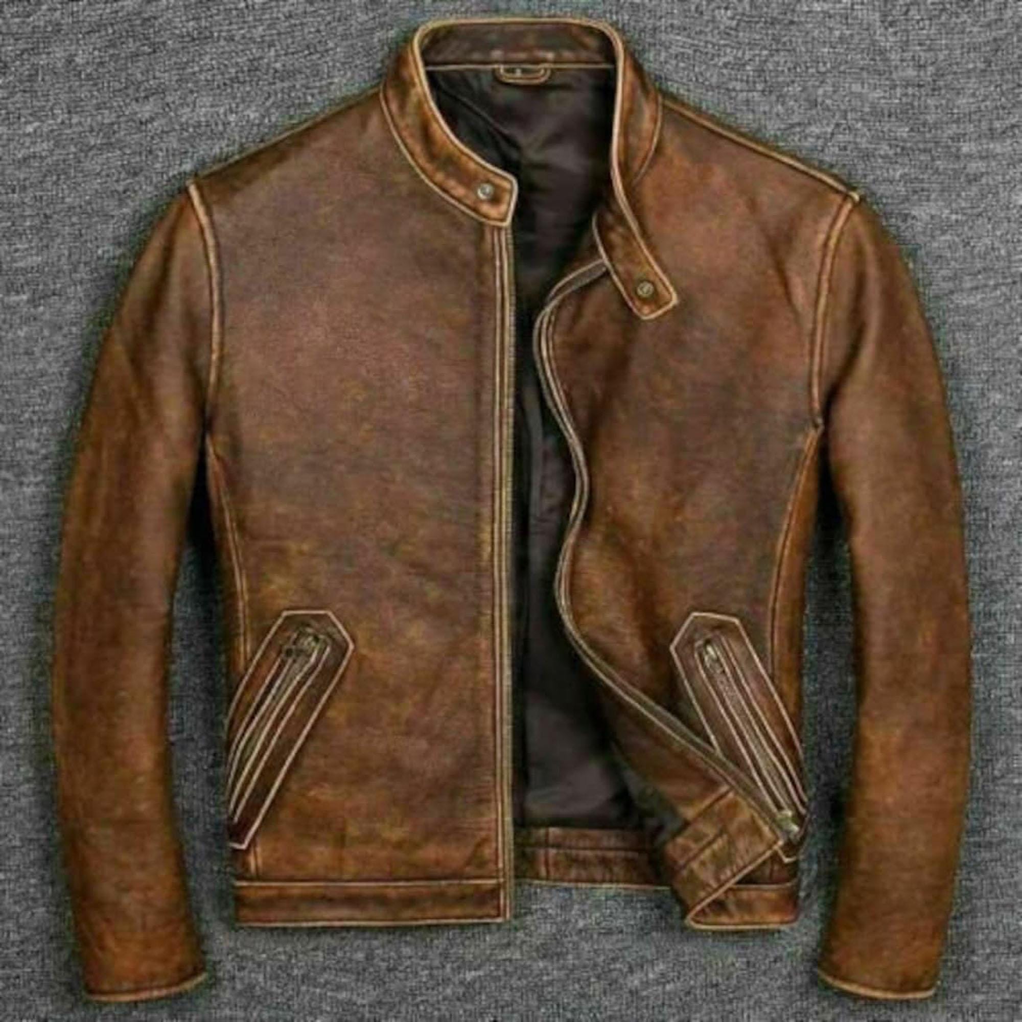 Italian Leather Jacket - Etsy UK