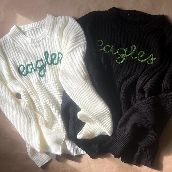 Eagles Embroidered Sweater- Black, Gray or White