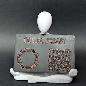 Visitenkartenhalter - Minimalistische Medito-Skulptur für Ruhe und Organisation, einzigartiges Schreibtischzubehör, ruhige Arbeitsplatzdekoration