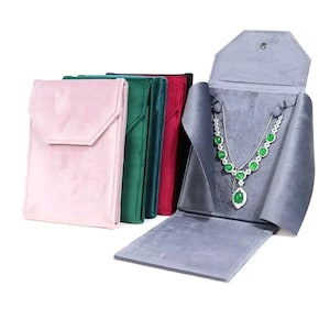 Velvet Necklace Pouch, Large Necklace Gift Pouch, Pearl Necklace Gift Pouch, Jewelry packaging Pouches, Necklace Display Pouch, Pearl Folder