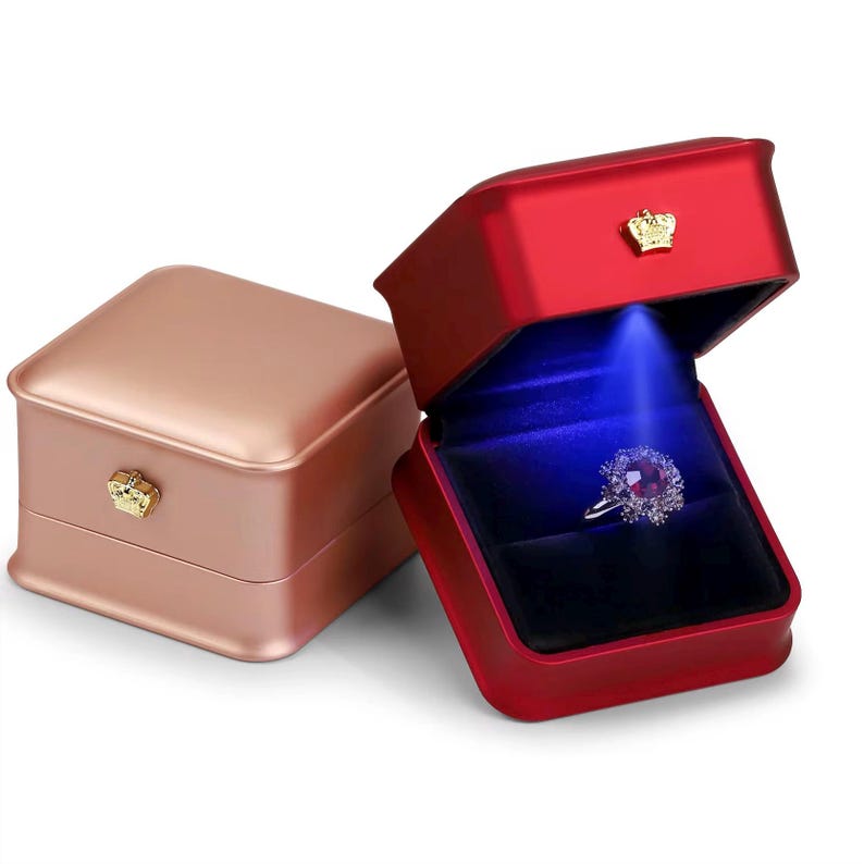 Red LED Lighted Ring Box - Proposal, Engagement, Wedding - Etsy