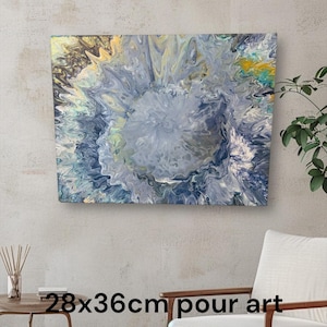 Acrylic fluid art, pour art painting on canvas, one off unique artwork