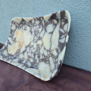 Handcrafted Calacatta Viola Marble Tray, Large Rectangular Stone Board, Breccia Medicea Coffee Table Organizer