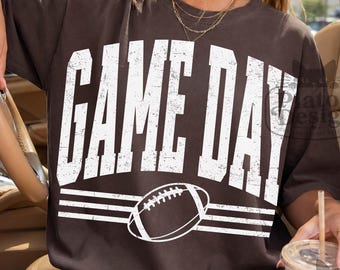 Retro Football Game Day PNG SVG, Football Season png, Trendy Football team, Distressed Football Mom Shirt Design (Digital Download)