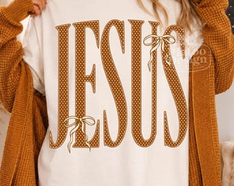 Jesus Fall Polka Dot PNG, Fall Vibes, Polka Dot Autumn Shirt Design, Christian Faith Png, Trendy Fall Sublimation (Digital Download)