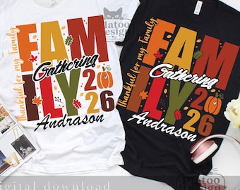Arquivo SVG para o Dia de Ação de Graças em Família 2026, Criando Memórias Juntos, Design de Camiseta Combinando para a Equipe do Dia de Ação de Graças (Download Digital)