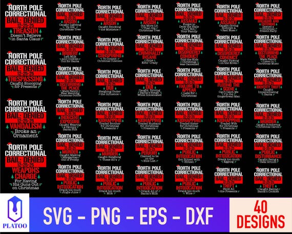 North Pole Inmate Family Christmas SVG Bundle (Digital Download)