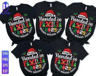 Feliz Navidad Familia 2025 SVG, Spanish Christmas Design (Digital Download)