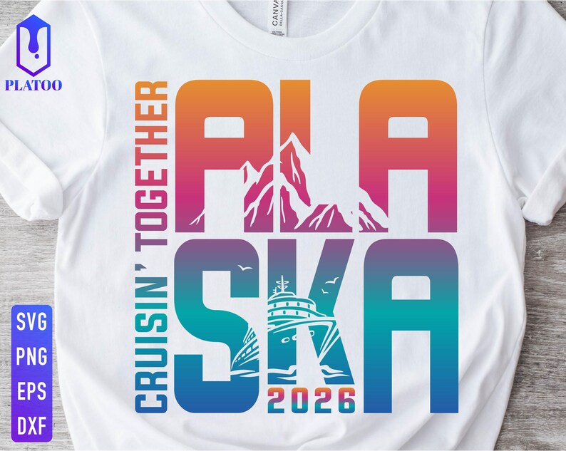 Crucero por Alaska 2026 SVG, Diseño para vacaciones familiares (Descarga digital) imagen 3