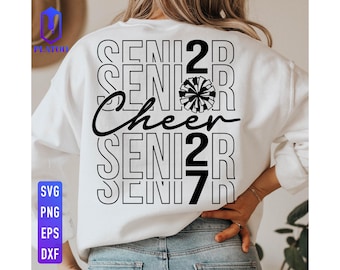 Senior Cheer 2027 SVG, Cheer Mom PNG, Game Day Design (Digital Download)