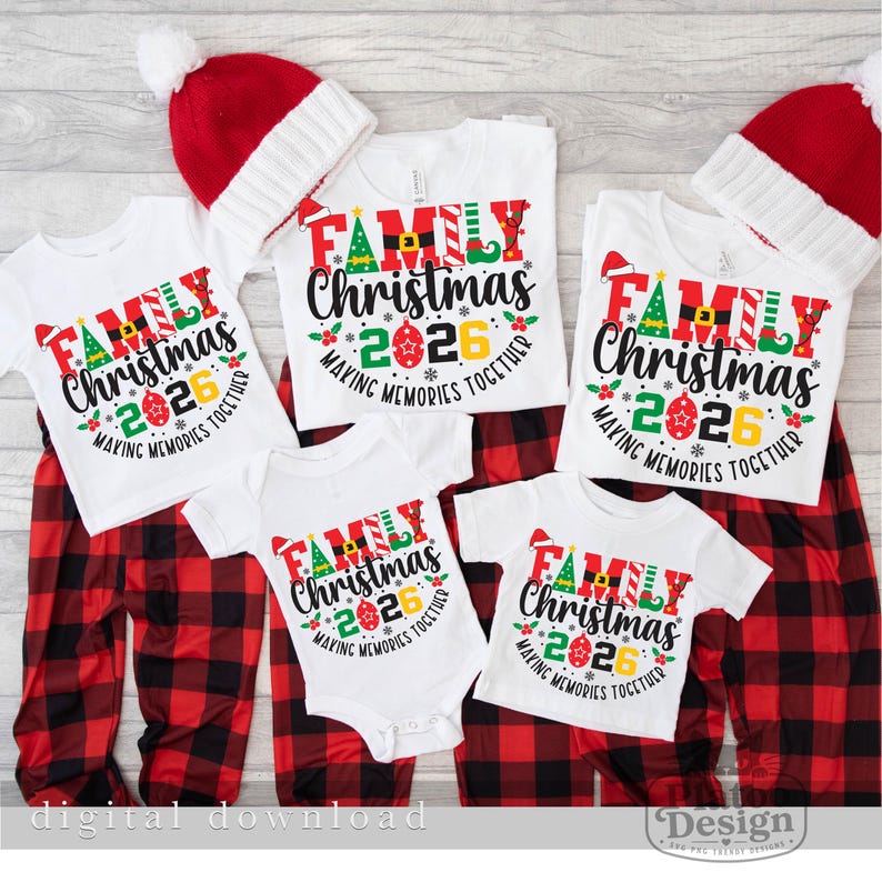 Familienweihnachten 2026 SVG PNG, Design für die Weihnachtscrew, Gemeinsam Erinnerungen schaffen, Passende Familienweihnachts-Shirts (Digitaler Download) Bild 2