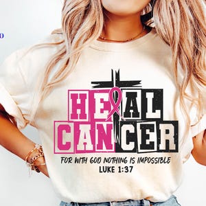 Heal Cancer Svg, Fight Cancer Svg, Christian Svg, Religious Svg, Breast Cancer Awareness, Pink Ribbon Svg, Pink Out Svg, Breast Cancer Shirt