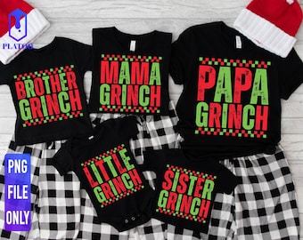 Funny Green Guy Family Christmas PNG Bundle (Digital Download)
