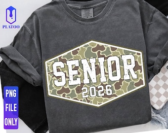 Camo Senior 2026 PNG, Design per sublimazione della laurea (download digitale)