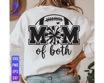 Football and Cheer Mom SVG, T-shirt Design (Digital Download)