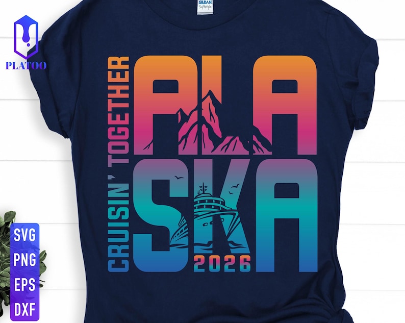 Crucero por Alaska 2026 SVG, Diseño para vacaciones familiares (Descarga digital) imagen 2