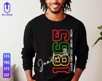 1865 Juneteenth SVG (png, eps, dxf), Black History Design (Digital Download)