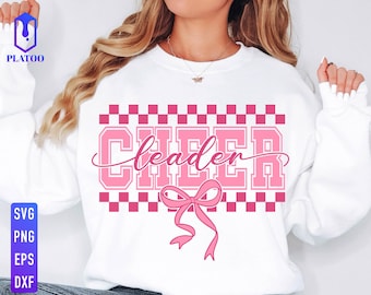 Cheerleader Bow SVG, Cheer Mom, Shirt Iron On (Digital Download)