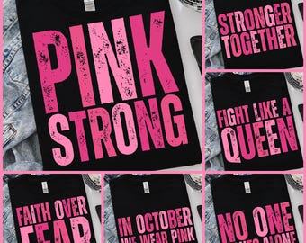 Breast Cancer Awareness Png Bundle, Pink Ribbon Designs (Digital Download)