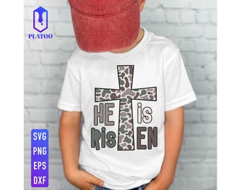 He is Risen Easter Cross SVG, Christian Easter Shirt (Digital Download)