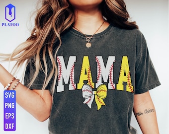 Baseball Softball Mama SVG, Sports Mom PNG (Digital Download)
