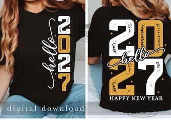Hello 2027 New Year PNG, New Year's 2027, New Years Eve Design, Happy New Years 2027 Shirt  (Digital Download)