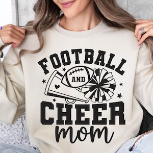 Football and Cheer Mom Svg, Football Mom Svg, Football Mama Svg, Cheer Mom Svg, Cheerleader Mom Svg, Football Season Svg, Football Mom Shirt