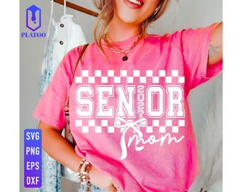 Senior Mom 2027 SVG PNG, Coquette Bow Graduation Design (Digital Download)