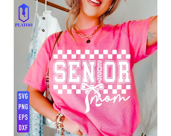 Senior Mom 2027 SVG PNG, Coquette Bow Graduation Design (Digital Download)