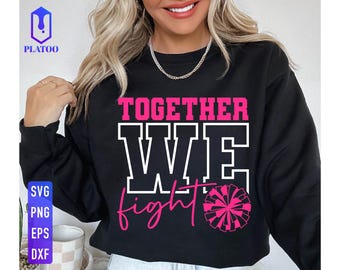 Bestrijd kanker Pink Ribbon Cheer SVG, digitale download