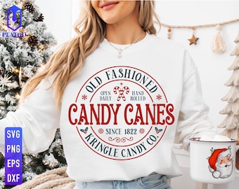Olde Fashioned Candy Canes SVG, Weihnachten Shirt Design (Digitaler Download)