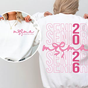 Senior Mama 2026 SVG, Coquette Bow Shirt Design (Digital Download)