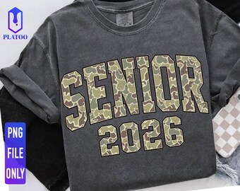Camo Senior 2026 PNG, Design per sublimazione della laurea