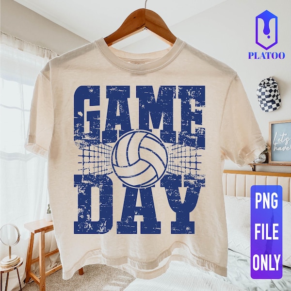 Retro volleybollmatchdag PNG, nött design (digital nedladdning)