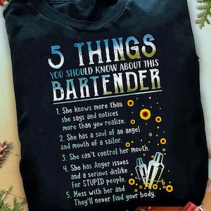 5 Dinge, die Sie über dieses Barkeeper Barkeeper T-Shirt wissen sollten