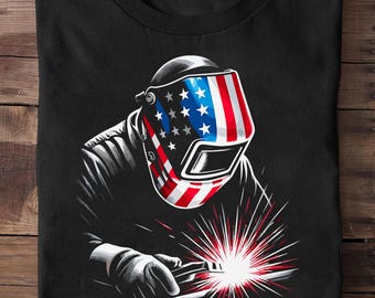 Camiseta Soldador Patriótico dos EUA Soldador - Soldador Engraçado, Presente de Soldador, Vida de Soldador, Esposa de Soldador, Pipeline, Camiseta de Soldador