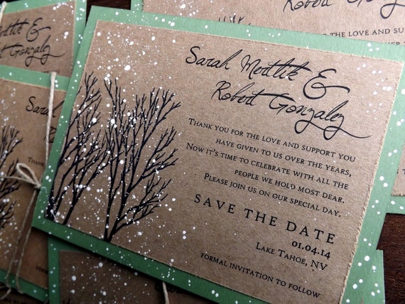winter wedding save the date card snow save the date winter etsy winter wedding save the date