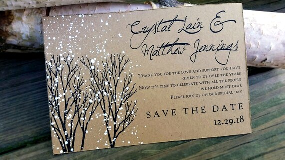 save the date postcards winter wedding save the dates winter etsy winter wedding save the date